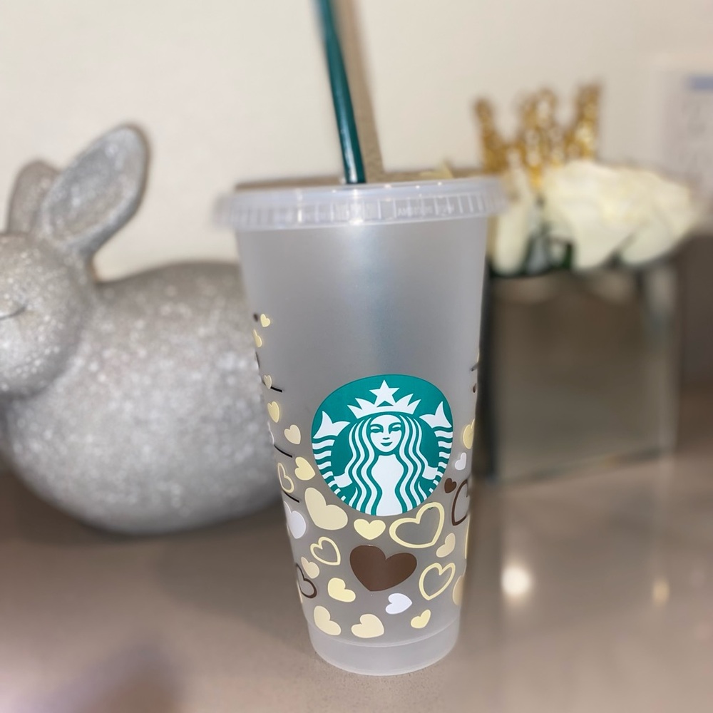 Starbucks Heart Pattern custom Cold Cup
